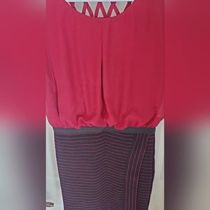 Dark Red & Black fitted dress